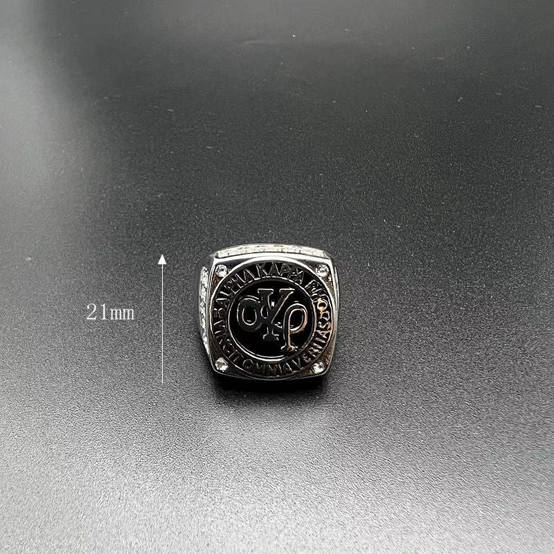 Mens Ring Stainless Steel Gold Plated Rhinestone AKP Planderful Everyday Genie Size 7 to 13