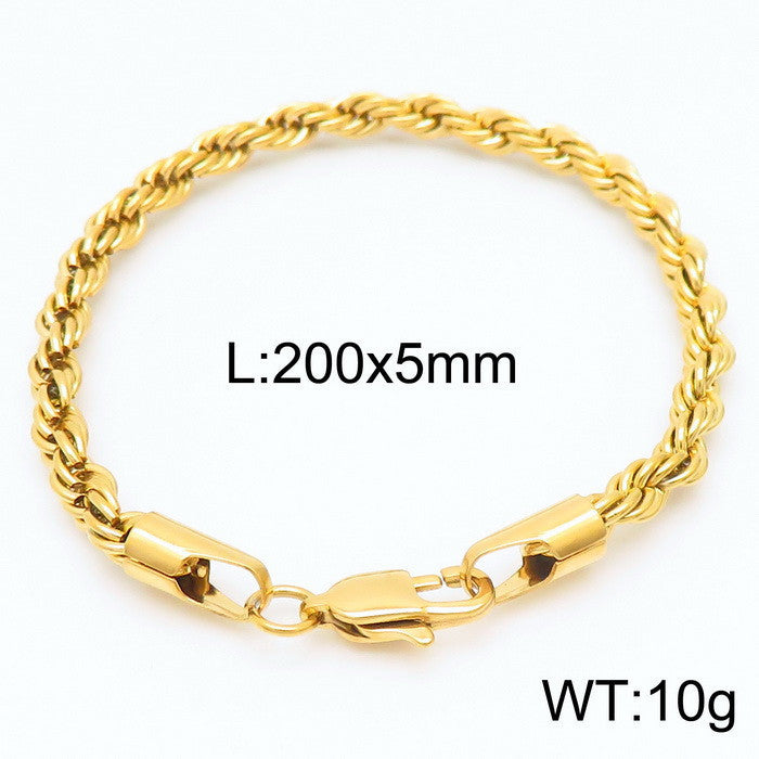 Titanium Steel – & Men's Buckle Twist Chain 4/6/8 Mm Twist Rope Chain Bracelet