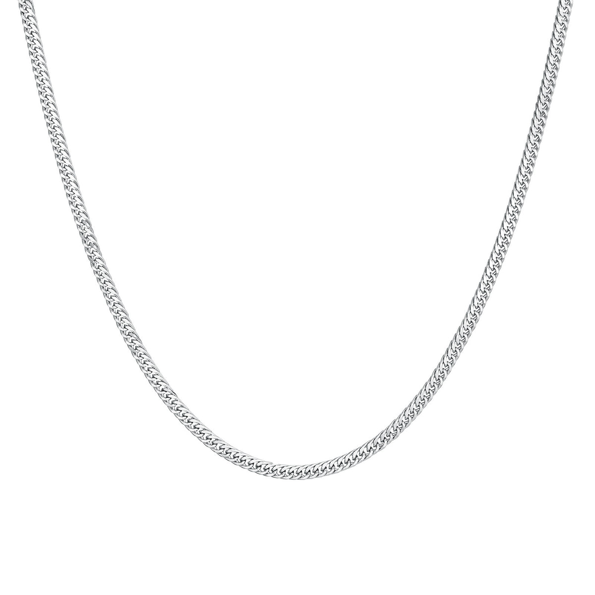Stylish Men's Collarbone Chain Sweater Chain Stainless Steel Encrypted Four-Sided Necklace