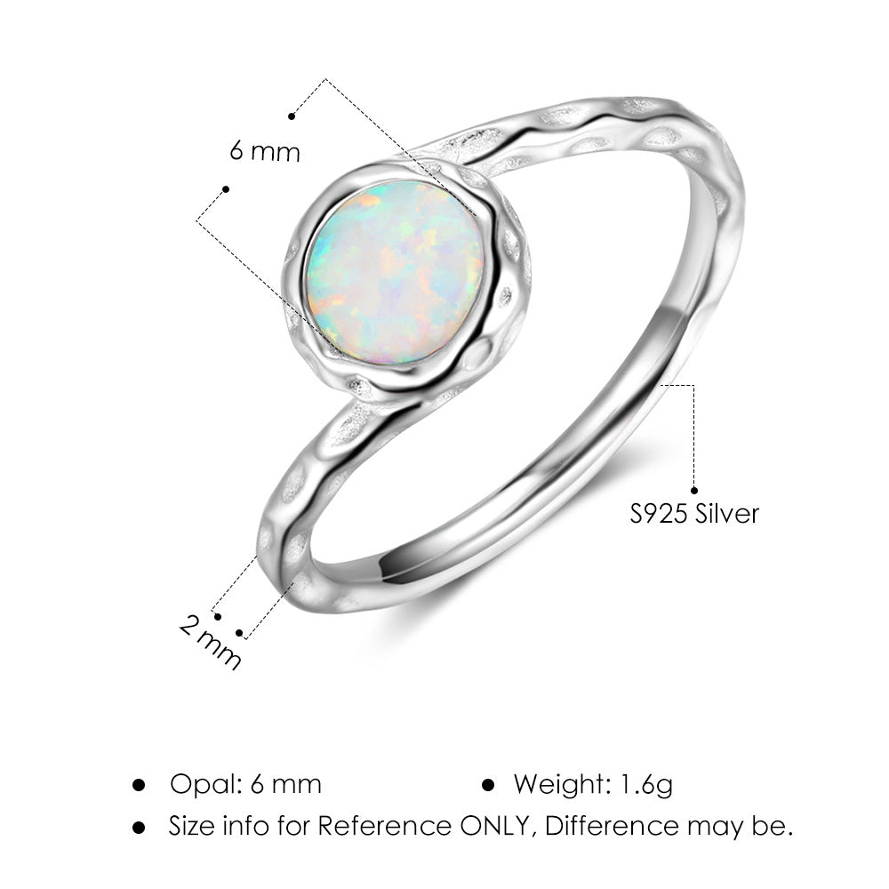 Planderful Jewelry Opal Ring in Sterling Silver