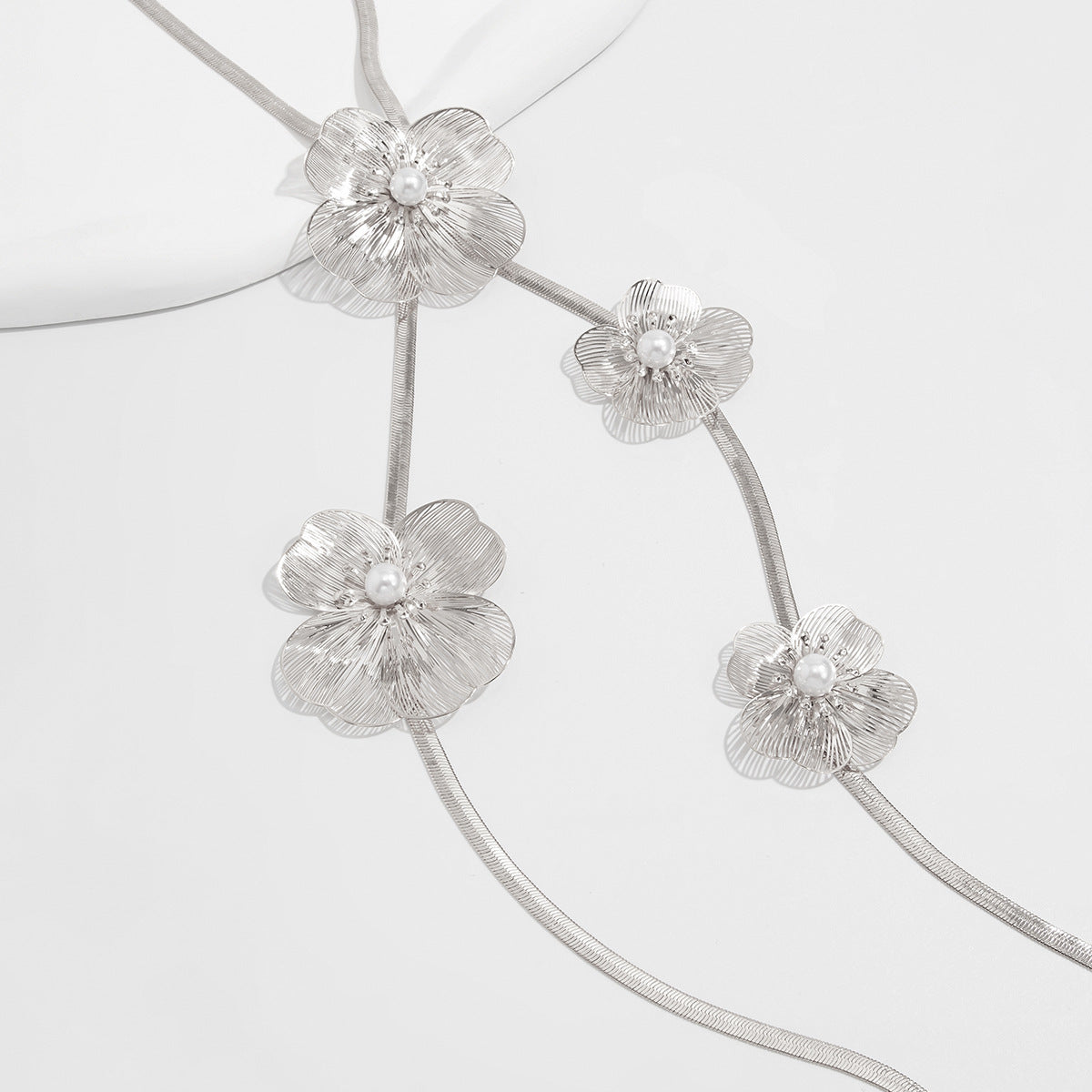 Butterfly Flower & Ginkgo Y-Necklace