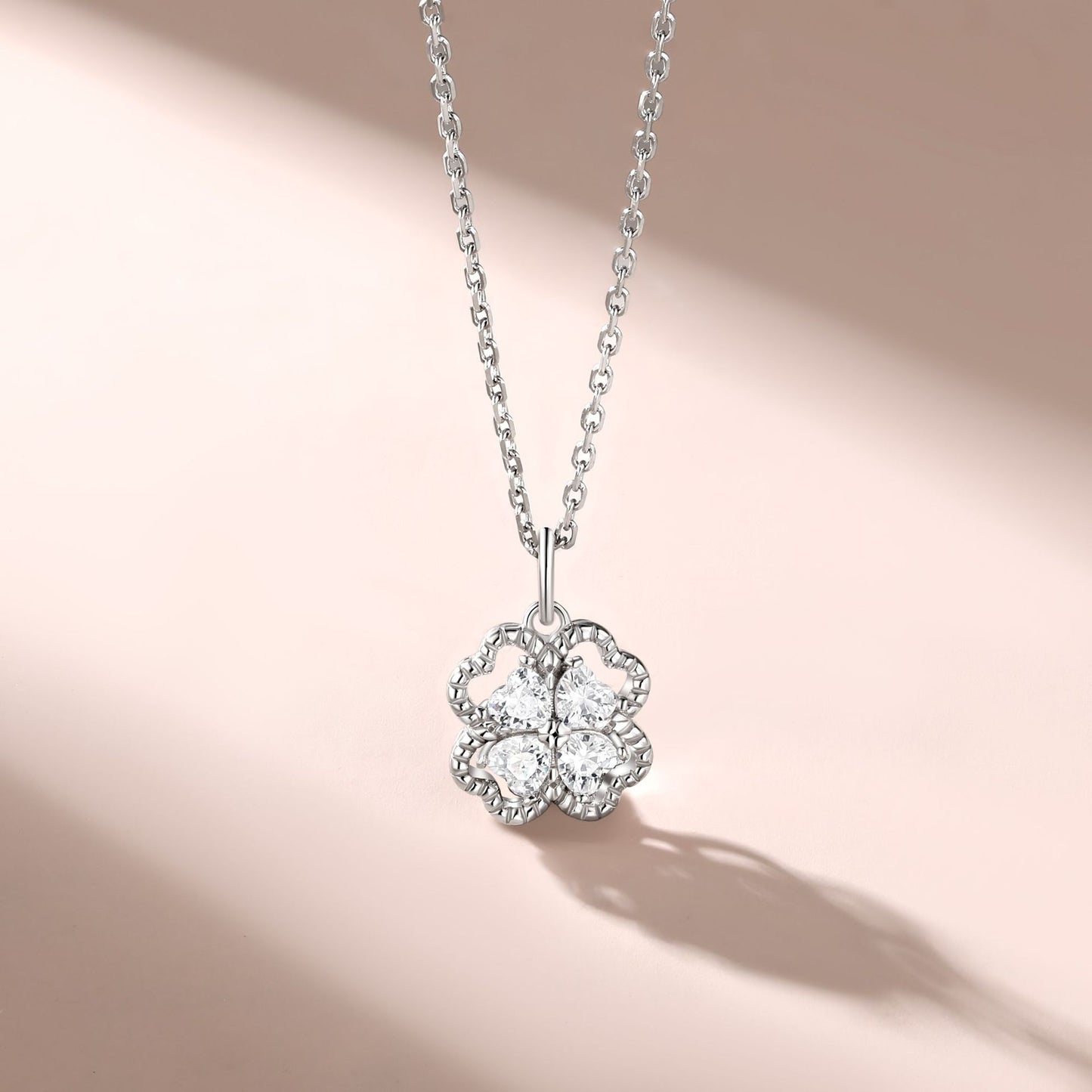 Planderful S925 Sterling Silver 4Leaf Clover Necklace Women