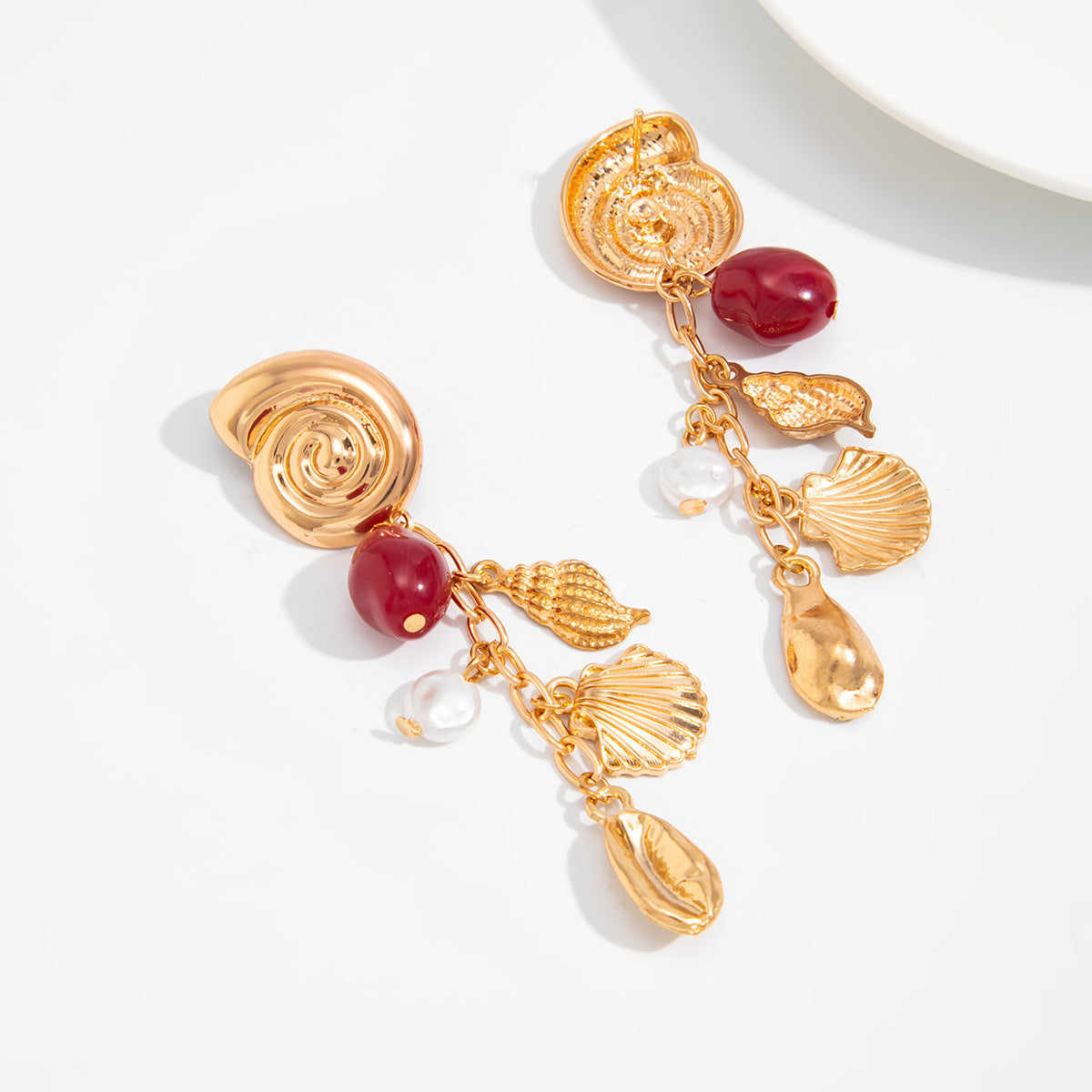 Statement Earrings Planderful Vienna Verve Retro Conch Pearl Scallop Fringe For Women Chic