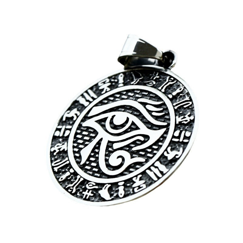 Retro Egyptian Pharaoh's Eye Titanium Steel Pendant for Men - Wholesale Fashion Jewelry