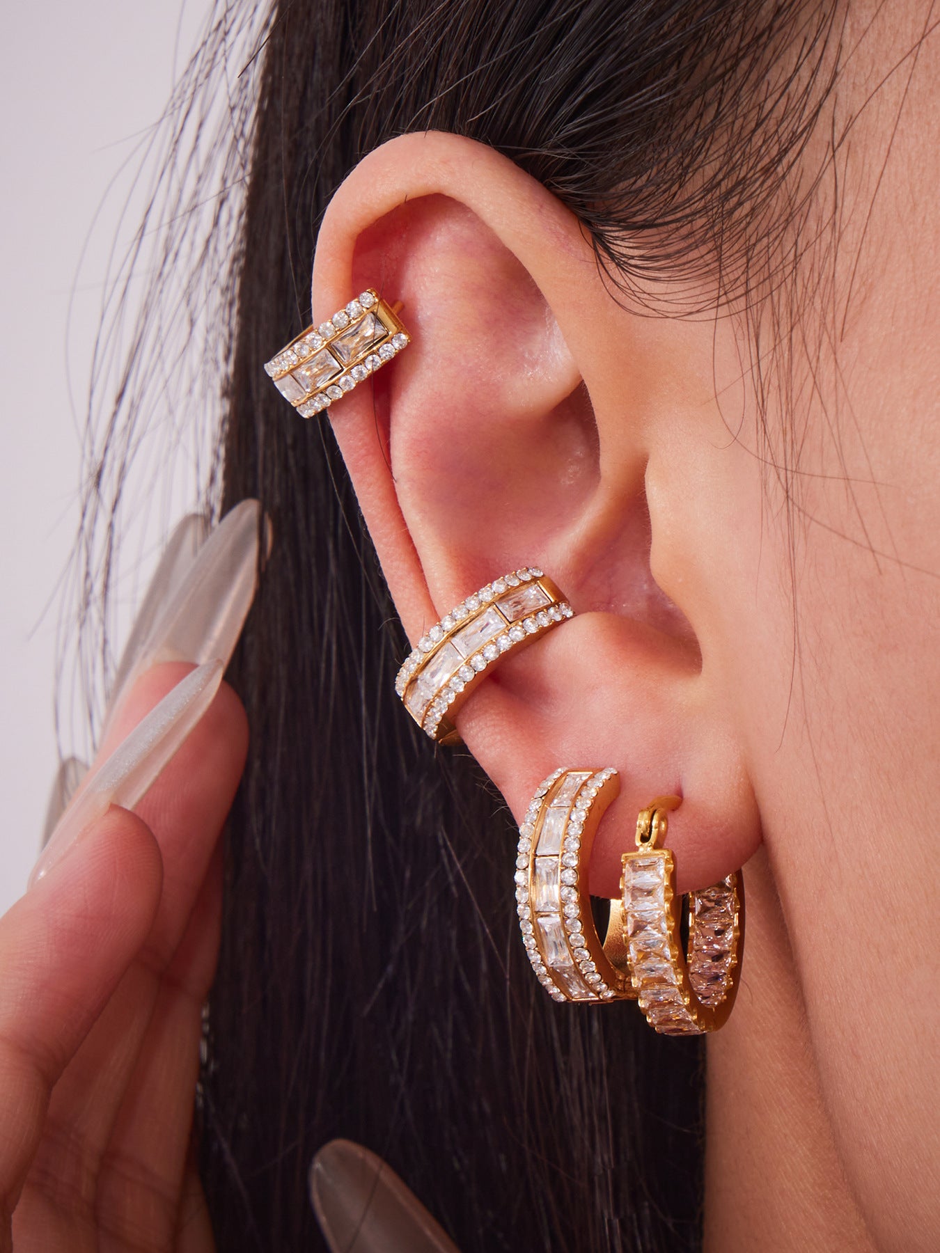 Planderful Elegant Zirconium Ring Earrings For Women