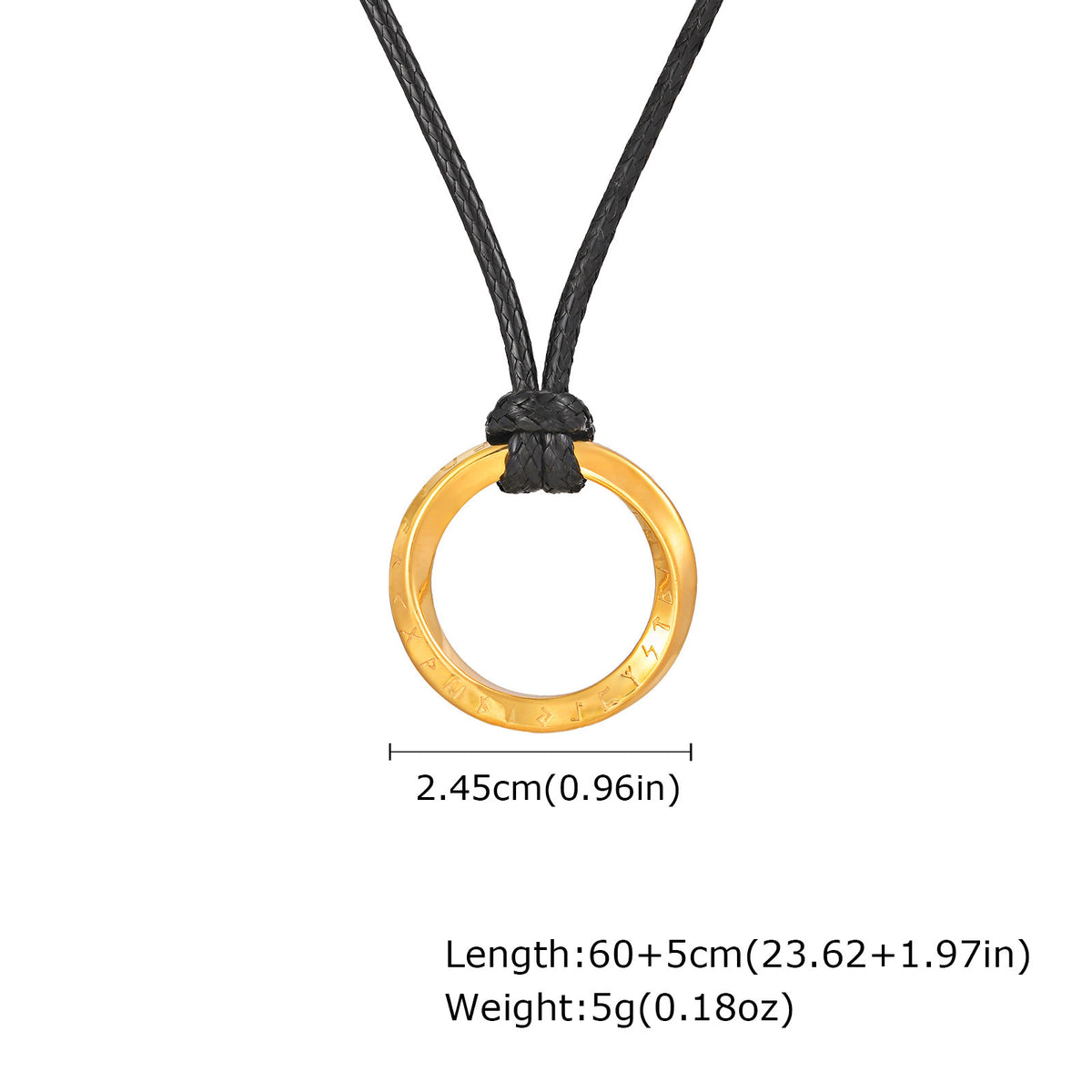 Viking Rune Ring Pendant Necklace — Four Finishes