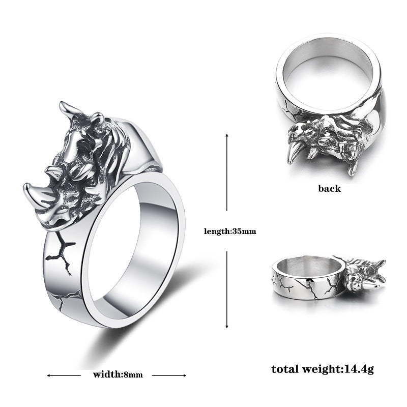 Steel Ring – Statement Self Defense Ring For Men With Rhino Hidden Weapon Design