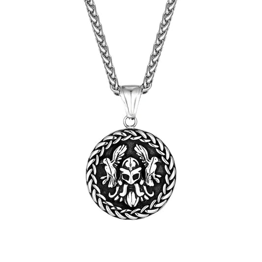 1. Planderful Odin Triangle Pendant Necklace for Men Stainless Steel Nordic Retro Viking Symbol Gift
