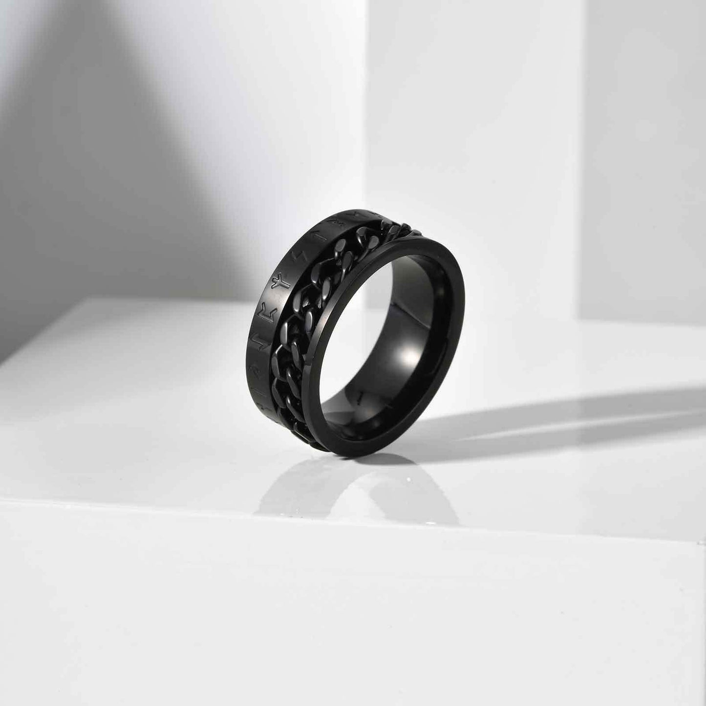 Viking Chain Rotatable Stainless Steel Ring Gold For Men