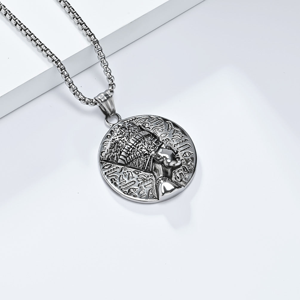 Planderful Nefertiti Titanium Steel Necklace Durable Retro Symbol For Egyptian History Lovers Everyday Genie