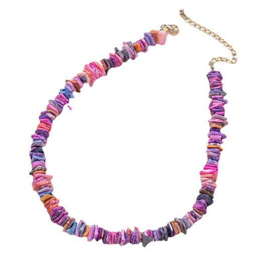 Seashell Vacation Necklace with Ethnic Handmade Charm