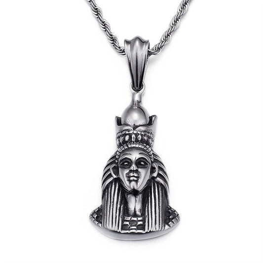 Stylish Titanium Steel Egyptian Pharaoh Pendant for Men