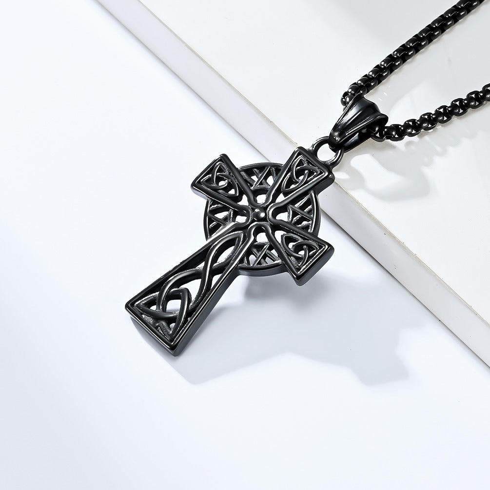 Steel Necklace - Vintage Nordic Celtic Cross