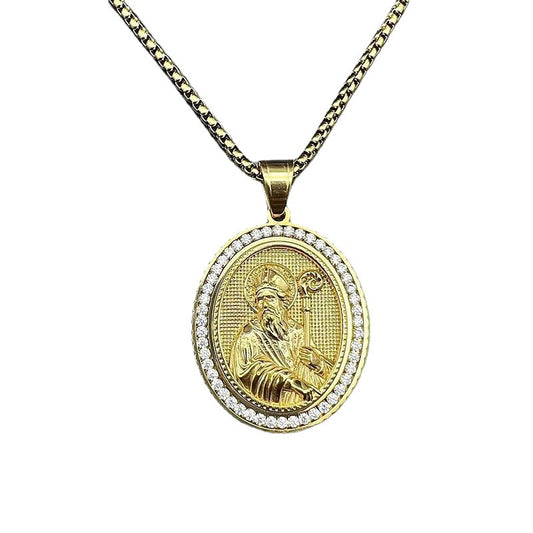 Gold-Plated Stainless Steel Necklace – Statement Pendant