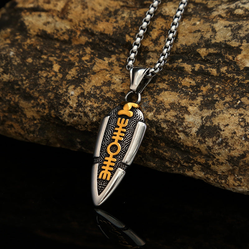 Titanium Steel Viking Arrow Pendant Necklace for Men