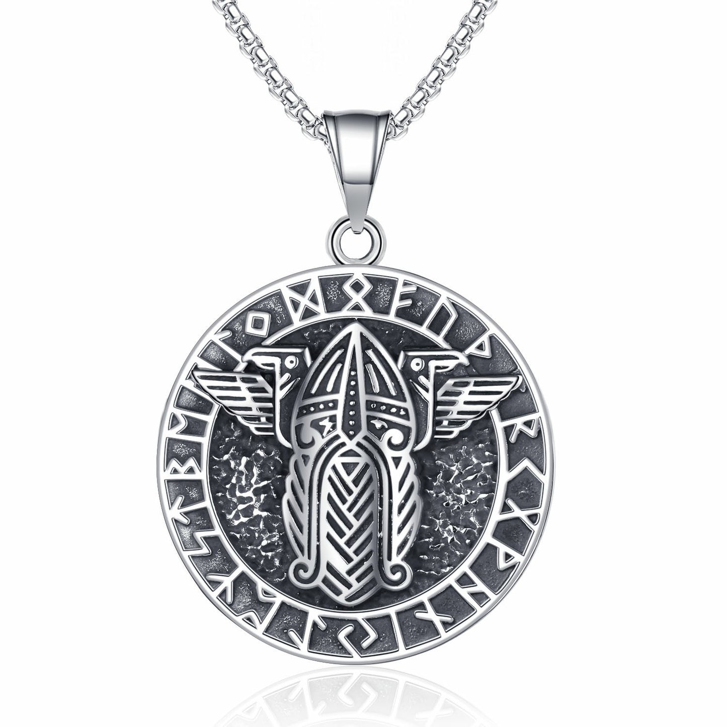 Steel Necklace – Statement Nordic Viking Thor Rune For Men
