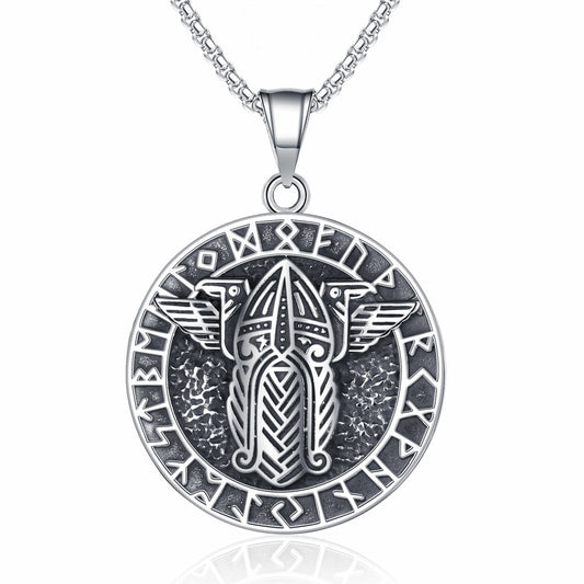 Steel Necklace – Statement Nordic Viking Thor Rune For Men