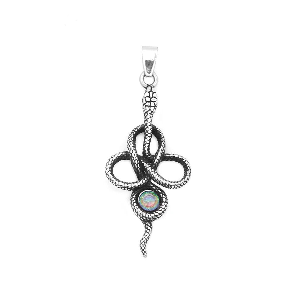 Gothic Viking Snake Stainless Steel Men's Pendant Necklace