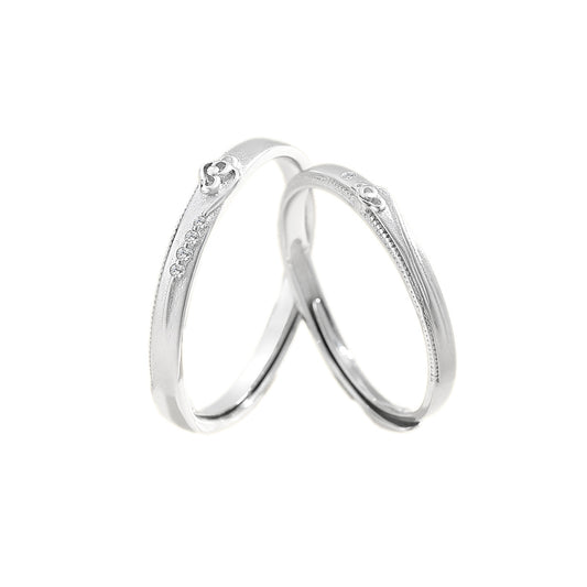 Planderful Jewelry Sterling Silver Clover Couple Ring For Him And Her Valentine Gift