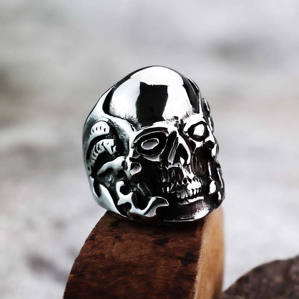 Planderful Skull Ring For Men Stainless Steel Oversized Bold