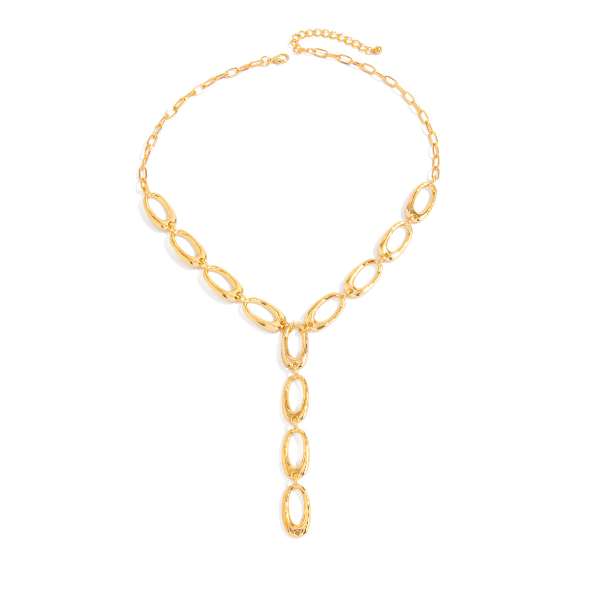 O-Link Y-Shaped Button Chain Necklace