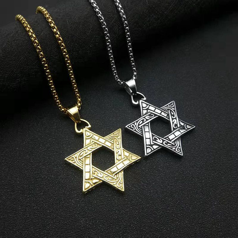 Steel Necklace – Elegant Double-Sided Hexagram Pendant For Men, Everyday Accessory By Planderful