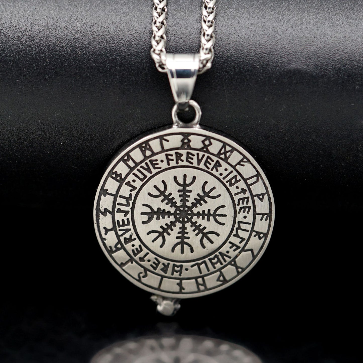 Steel Necklace – Statement Nordic Viking Axe Raven