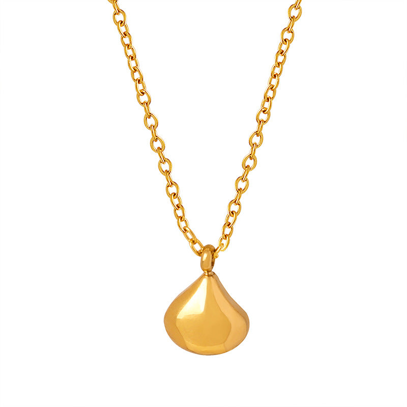 Chic Geometric Design Titanium Necklace with Gold Plating