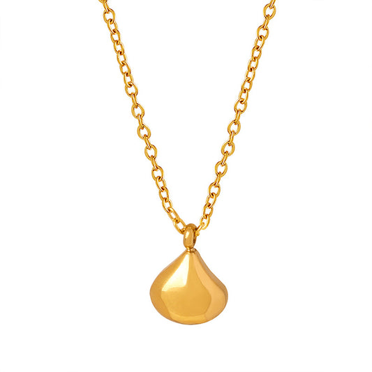 Chic Geometric Design Titanium Necklace with Gold Plating