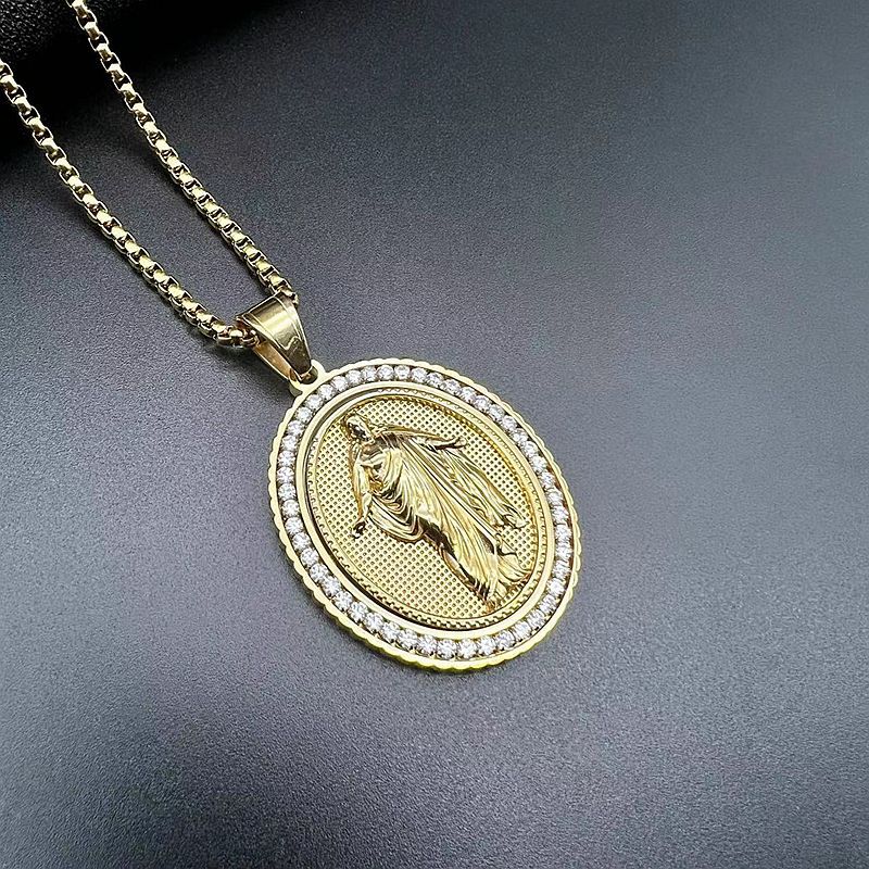 Zircon Necklace - Statement Hip Hop Religious Figure