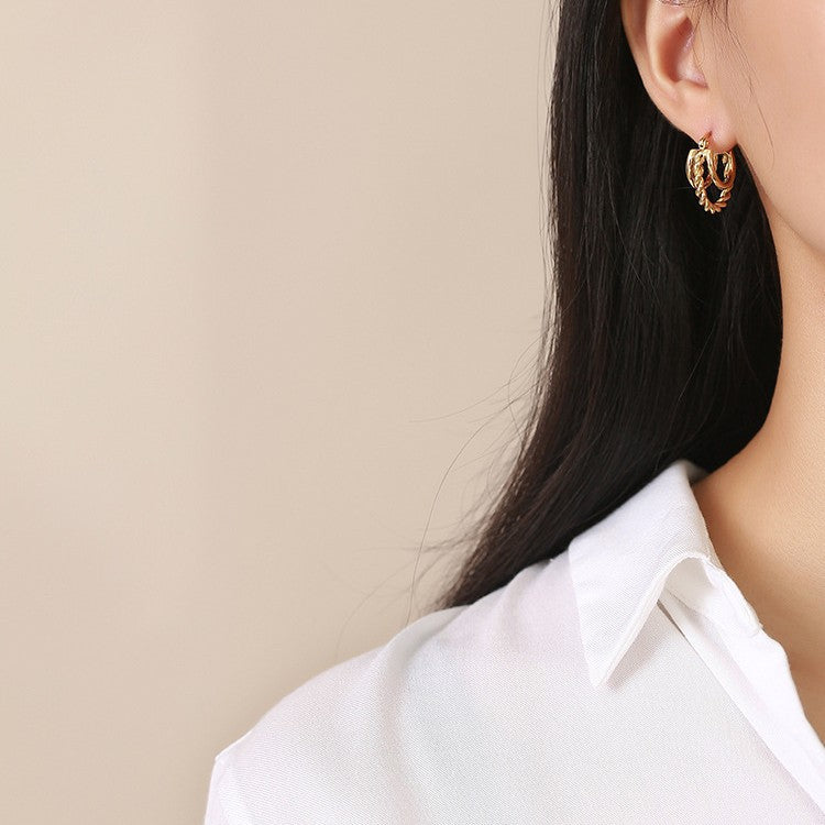 Gold-Tone Twisted Rope Hoop Earrings