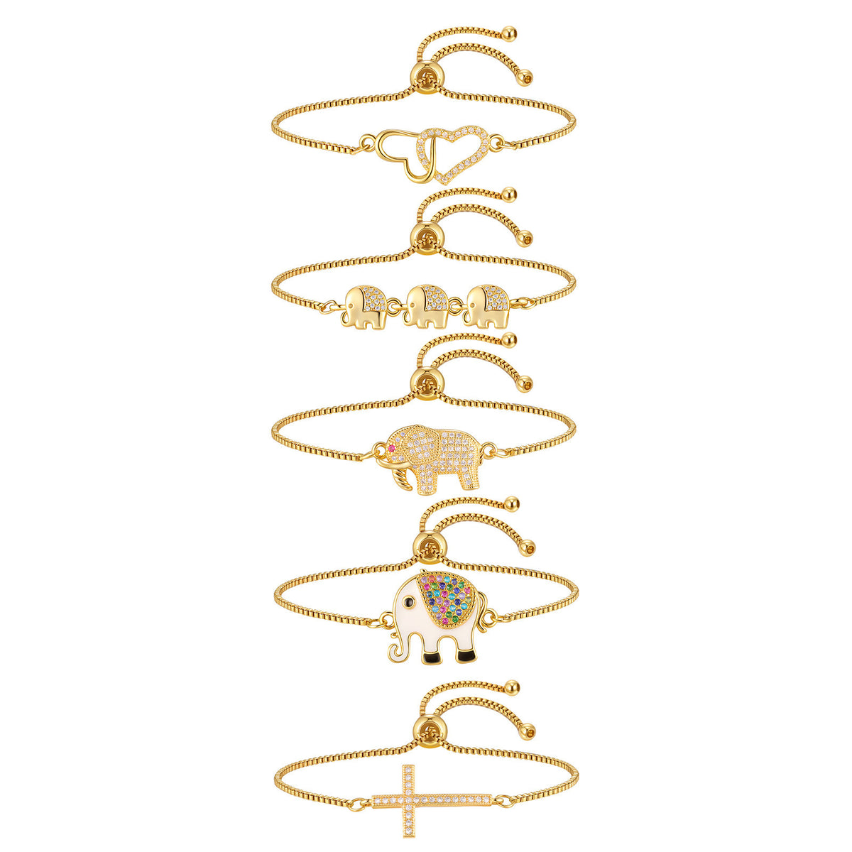 Zircon Adjustable Copper Bracelet