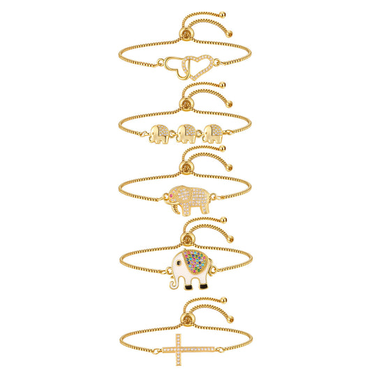Zircon Adjustable Copper Bracelet