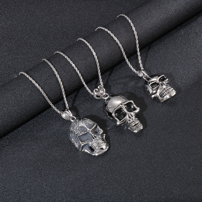 Exaggerated Skull Punk Titanium Steel Pendant for Men - European and American Fashion Jewelry