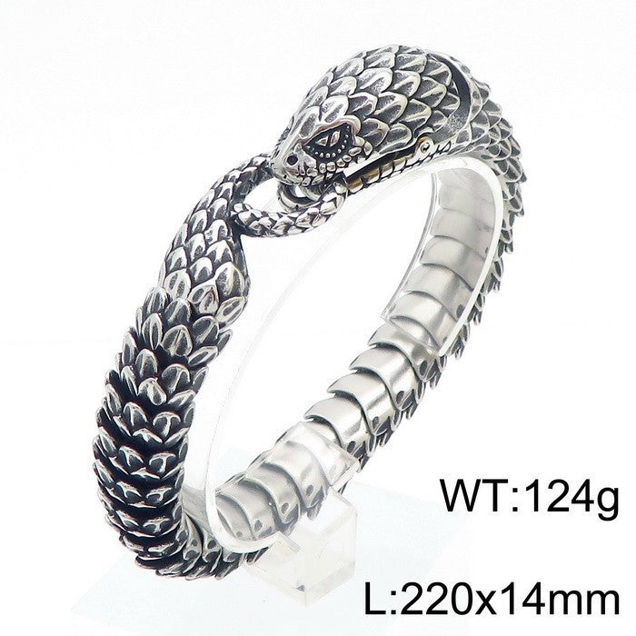 Rock Inlaid Zircon Snake Element Series – Snake Head Bracelet