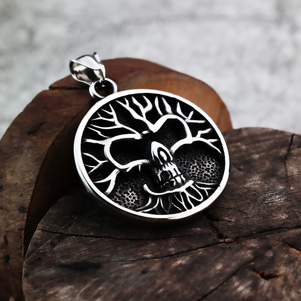 Nordic Retro Stainless Steel Single-Sided Viking Tree Pendant