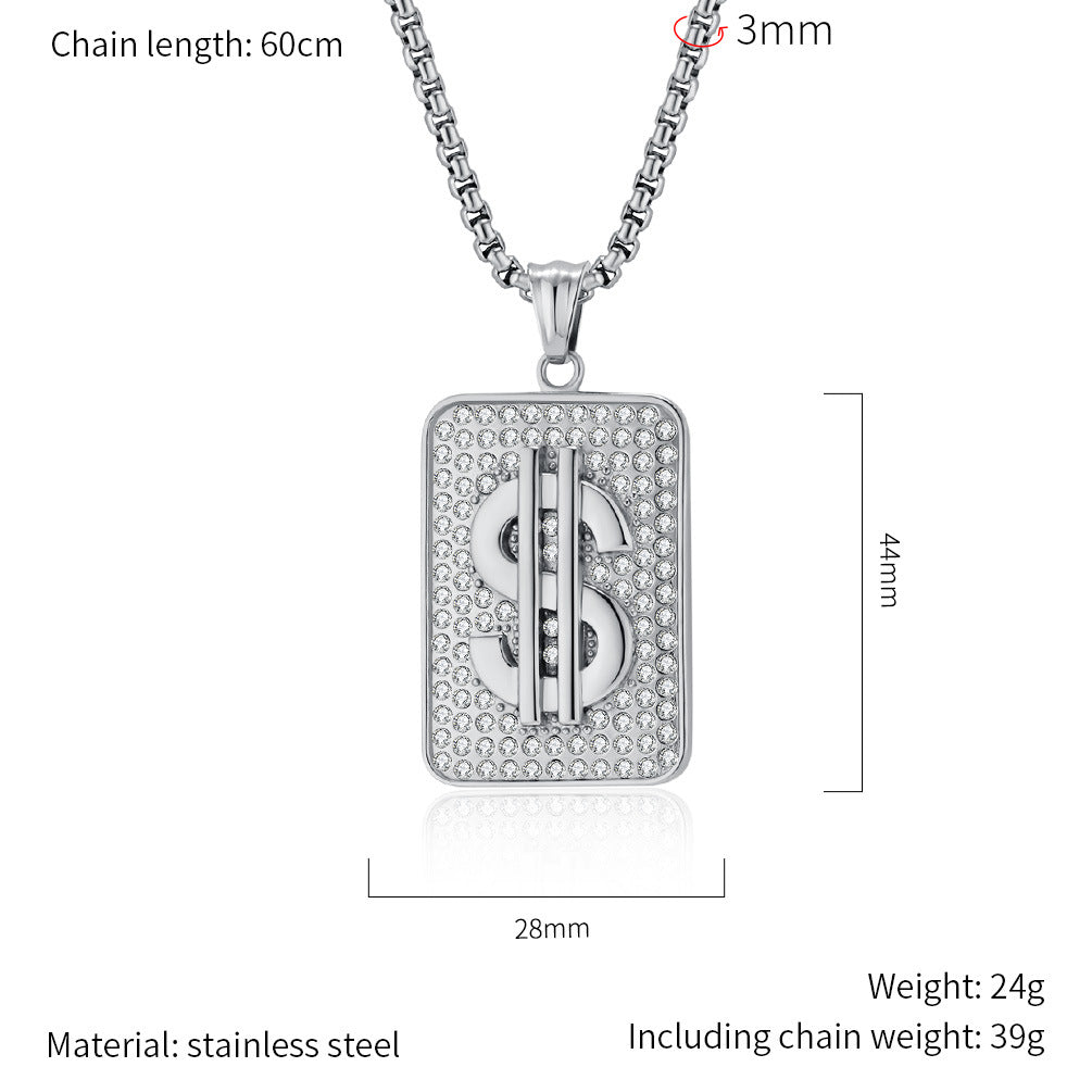 Planderful Everyday Genie Hip Hop Pendant Necklace Gold Plated With Zircon For Men Bold Street Style