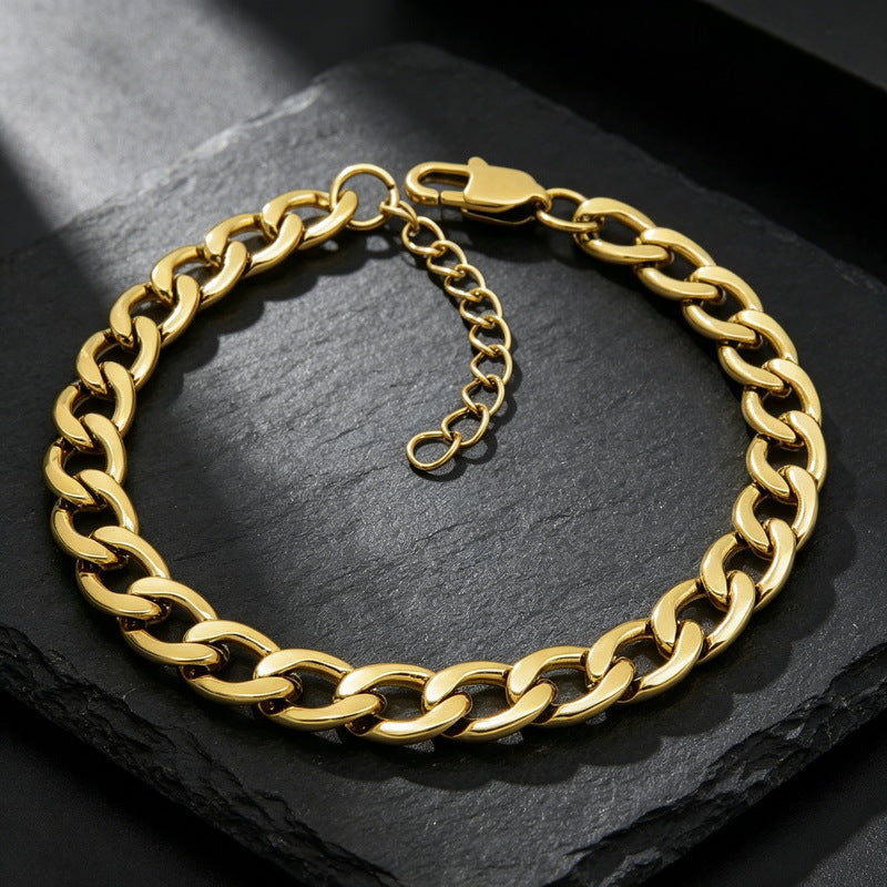 Minimalist Figaro Chain Stainless Steel Bracelet – Unisex Nk Chain Adjustable Handmade