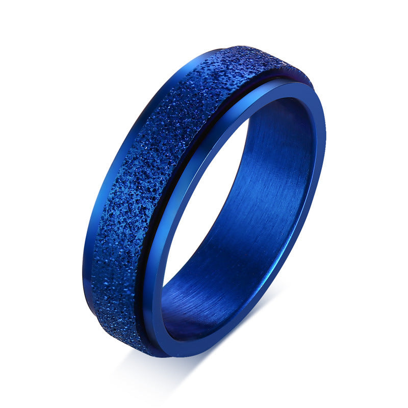 Stainless Steel Titanium Steel Ring Men's Rotating Colorful Glitter Jewelry