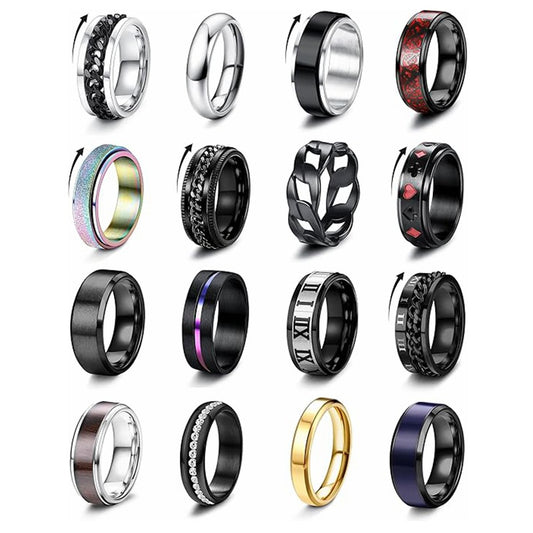 Plandersful Titanium Steel Ring Rotating Decompression Band For Unisex Wearers Everyday Genie Collection