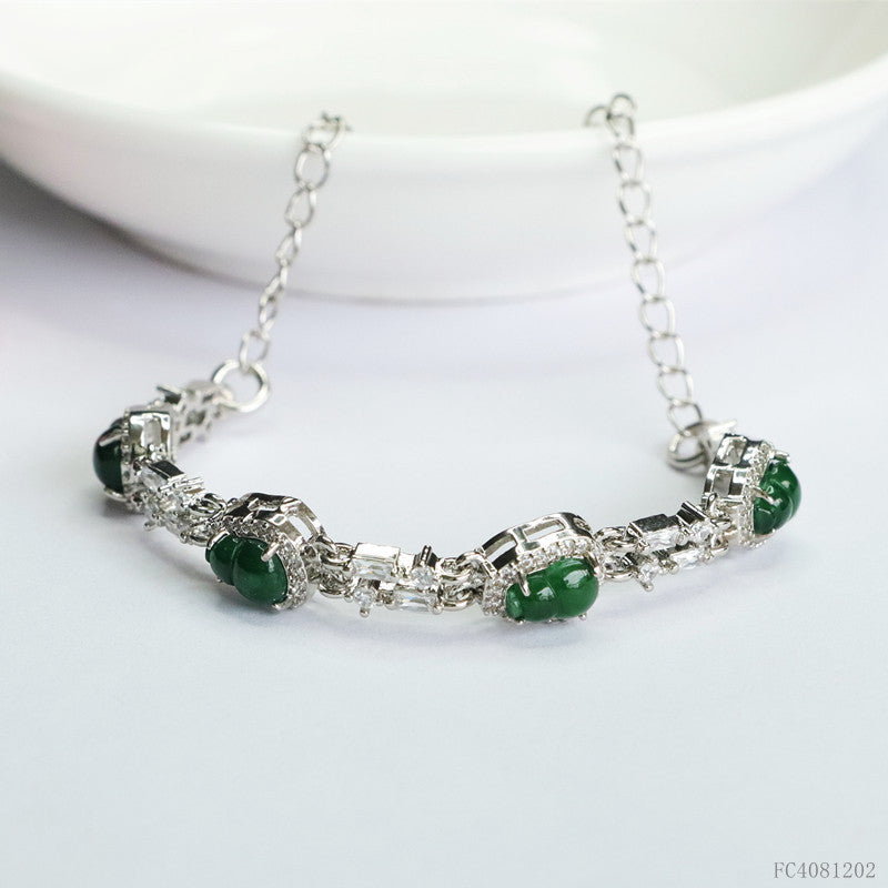 Jadeite Gourd 5*7 mm Bracelet