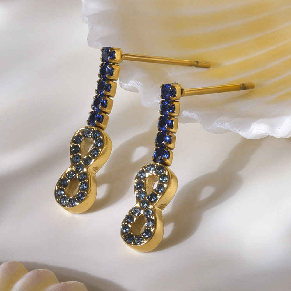 Planderful Zircon Pendant Earrings For Women 18k Gold