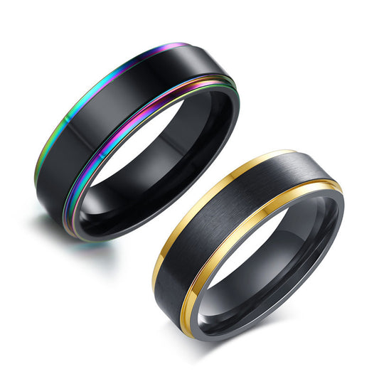 Accessories Wholesale Titanium Steel Rainbow Ring for Men