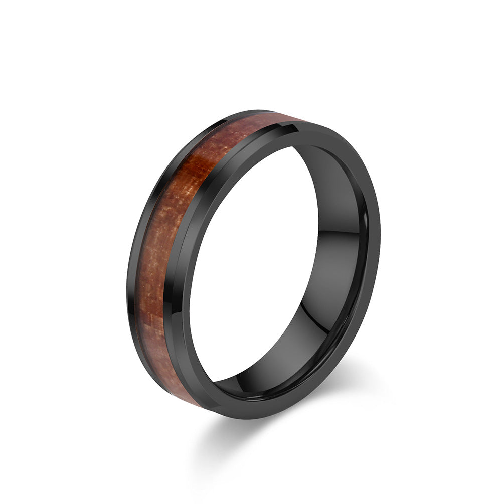 Planderful Everyday Genie Durable Tungsten Wood Grain Ring Unisex Luxury Jewelry For Men Women