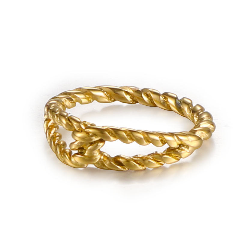 Chic Titanium Steel Twist Ring for Women - Simple and Stylish Stainless Steel Jewelry