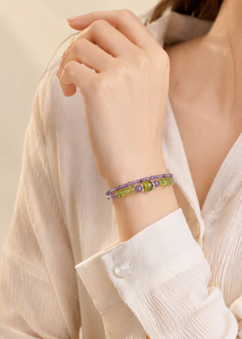 Lapis Lazuli Citrine Pearl Double-Wrap Bracelet