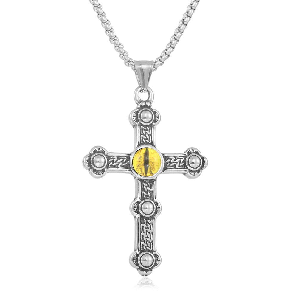 European And American Stainless Steel Cross Eye Pendant