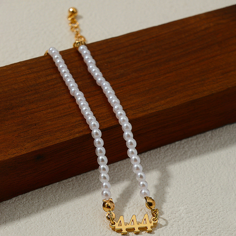 Pearl Chain Letter Pendant Bracelet - Vienna Verve Collection