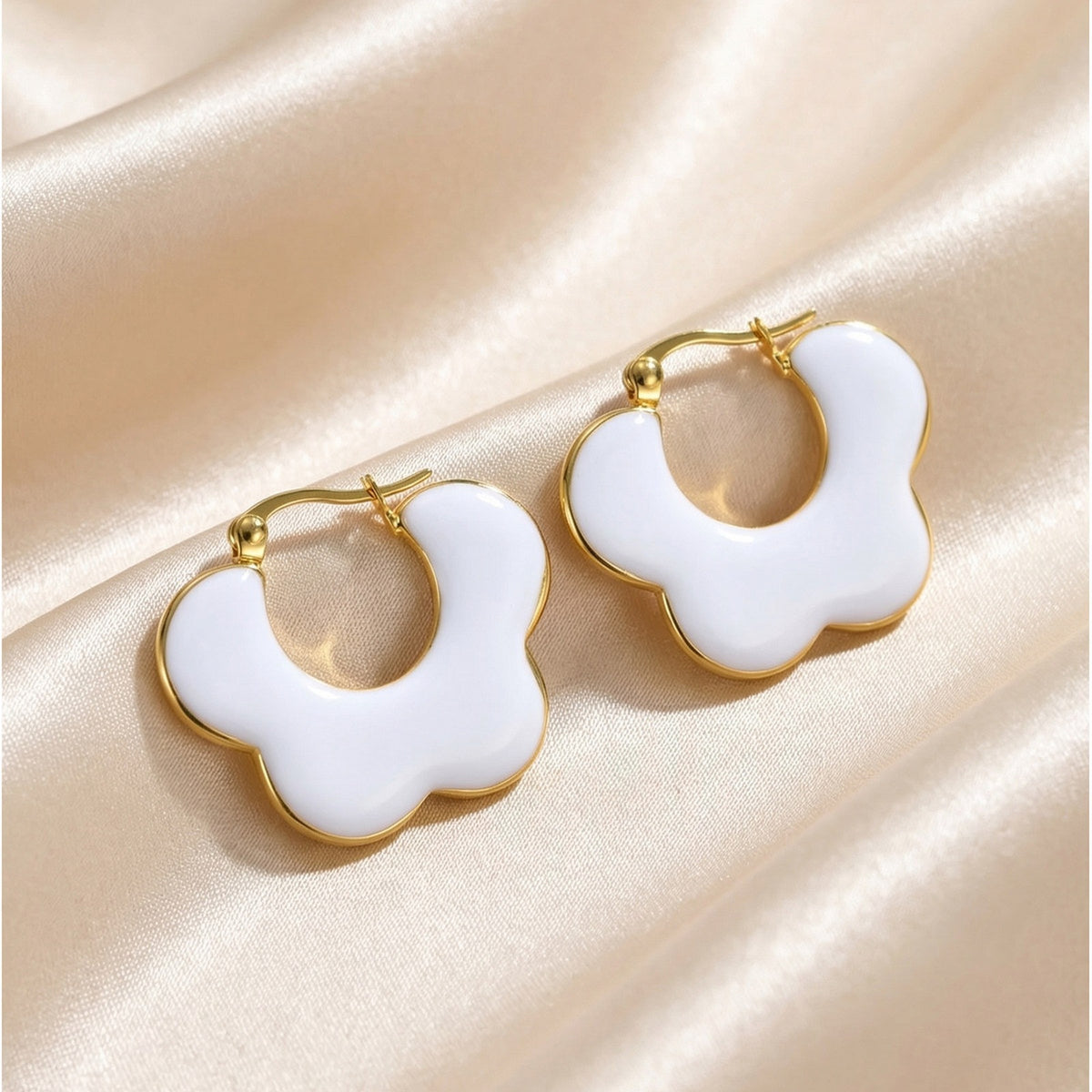 Stainless Steel Floral Earrings