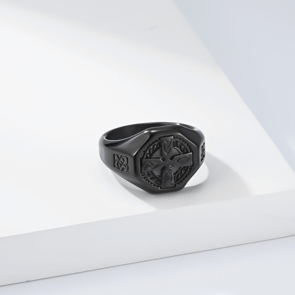 Celtic Knot Cross Vintage Stainless Steel Ring for Men